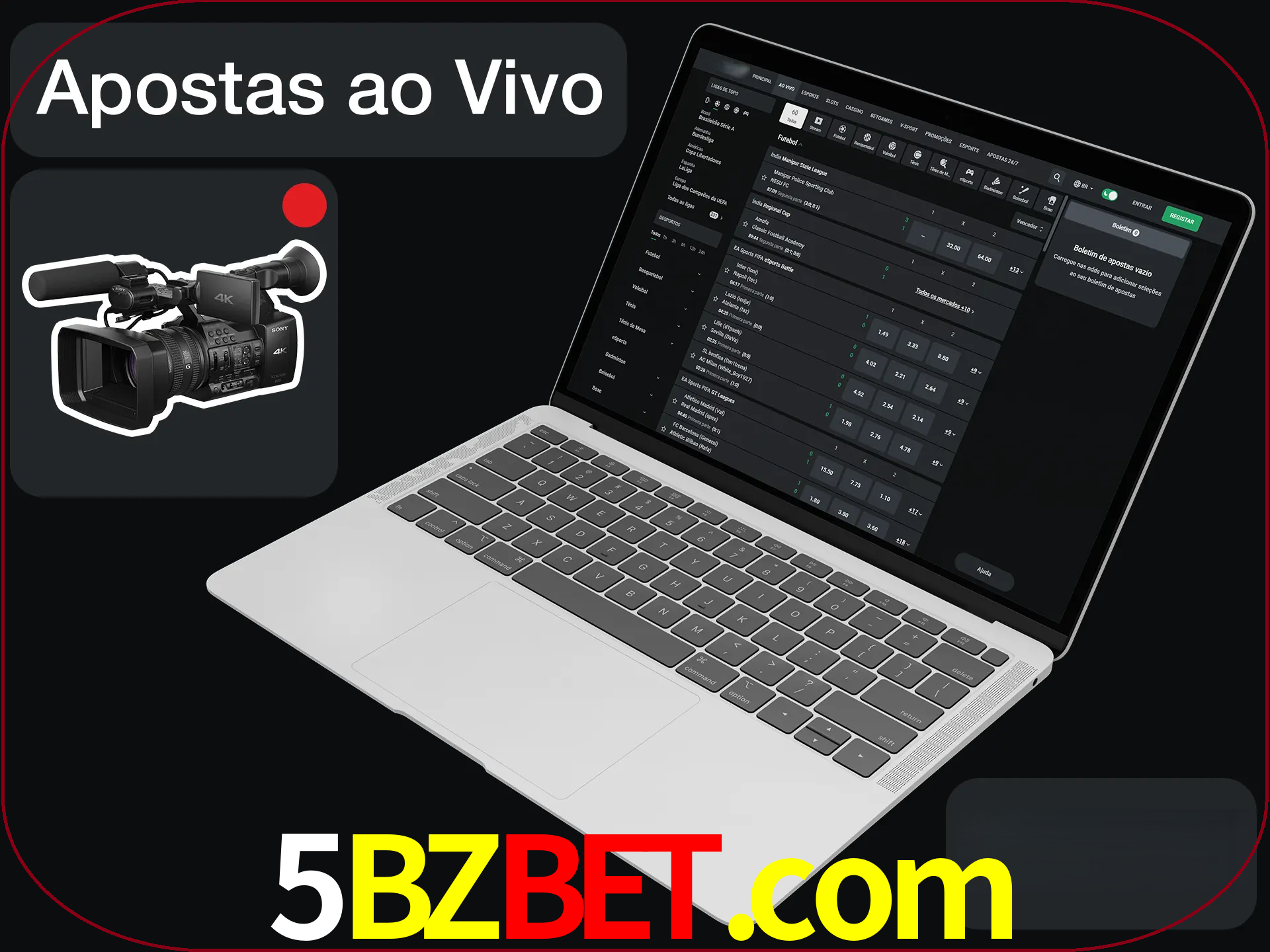 Aposte em formato ao vivo em nosso site.