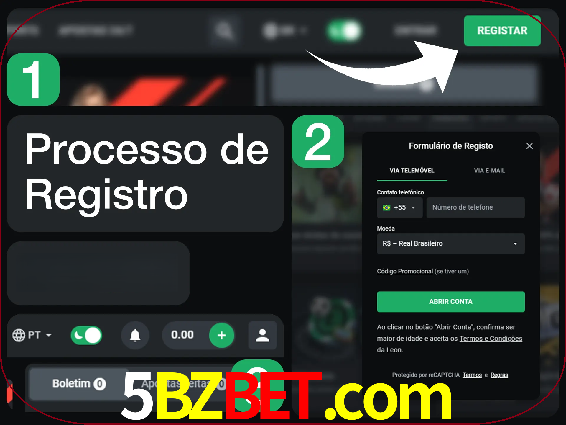 O processo de registro na LeonBet é simples.